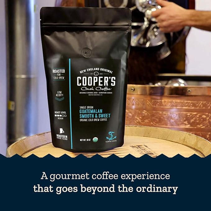 Guatemala Organic Cold Brew Coffee Single Origin Gourmet Beans Tasting Notes of Milk Chocolate Creamy Caramel &amp A Hint of Orange Medium Roast Coarse Ground Beans 16 oz Coffee Bag