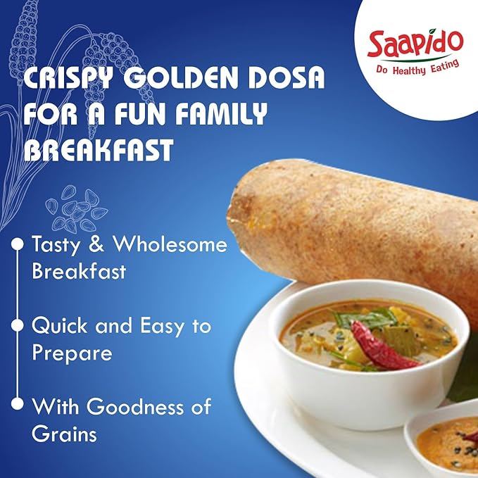 SAAPIDO Barnyard Millet Dosa Mix (Dosa Batter) Natural and Healthy Food Instant Millets Breakfast Mix- Rich in Protein &amp High Fiber (1.1 lbs)