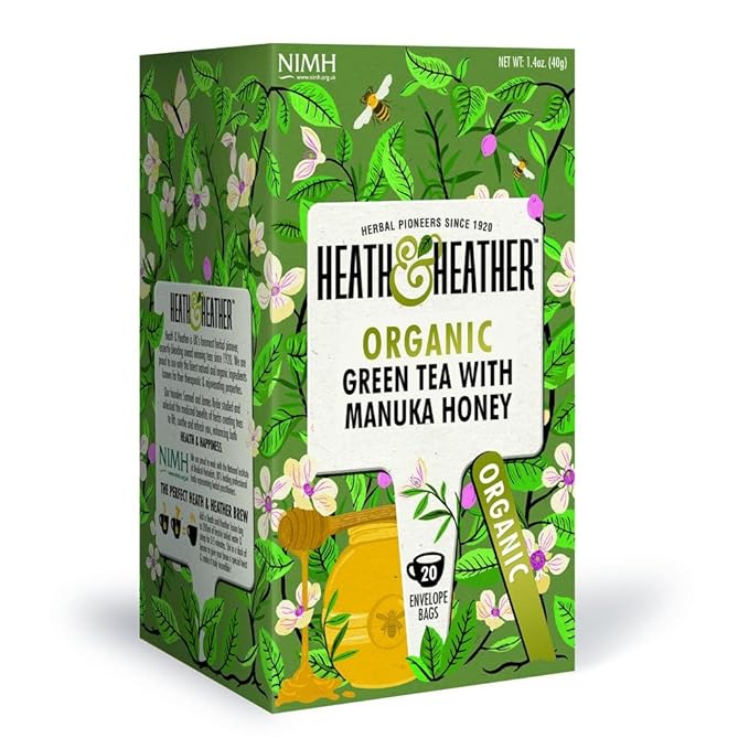 Heath &amp Heather Organic Green Tea &amp Manuka Honey (Pack of 3)