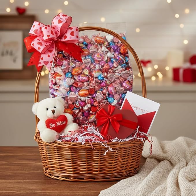 Valentines Day Candy Variety Pack Bulk 2lb - Individually Wrapped Chocolate Candy Mix for Valentines Gifts Gift Bags Party Favors Classroom Exchange - Assorted Valentines Chocolate Candy Bulk Varie