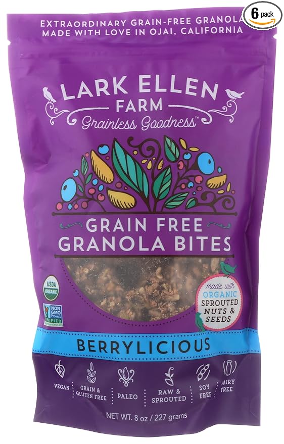Lark Ellen Farm Berrylicious Granola Bites Gluten Free Non GMO 8 Ounce (Pack of 6)