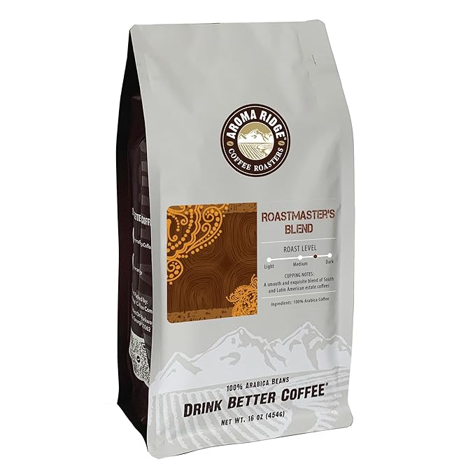 Aroma Ridge RoastMasters Blend SWP Decaf Coffee 1 lb Whole Bean