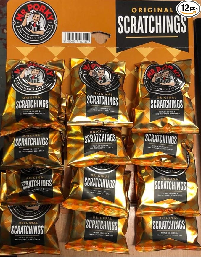 MR. PORKY original scratchings 25g x 12 pub card original scratchings 25g x 12 pub card