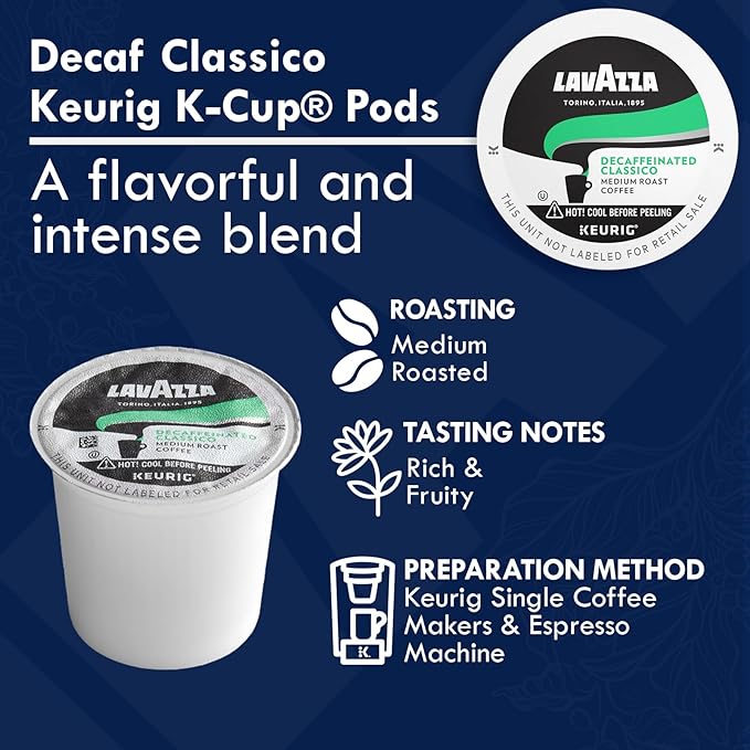 Lavazza K-Cups Variety Pack - Espresso-Italiano-Classico Medium Roast Espresso Pods Intense Flavor with Dried Fruit Notes Keurig Compatible - 24 each
