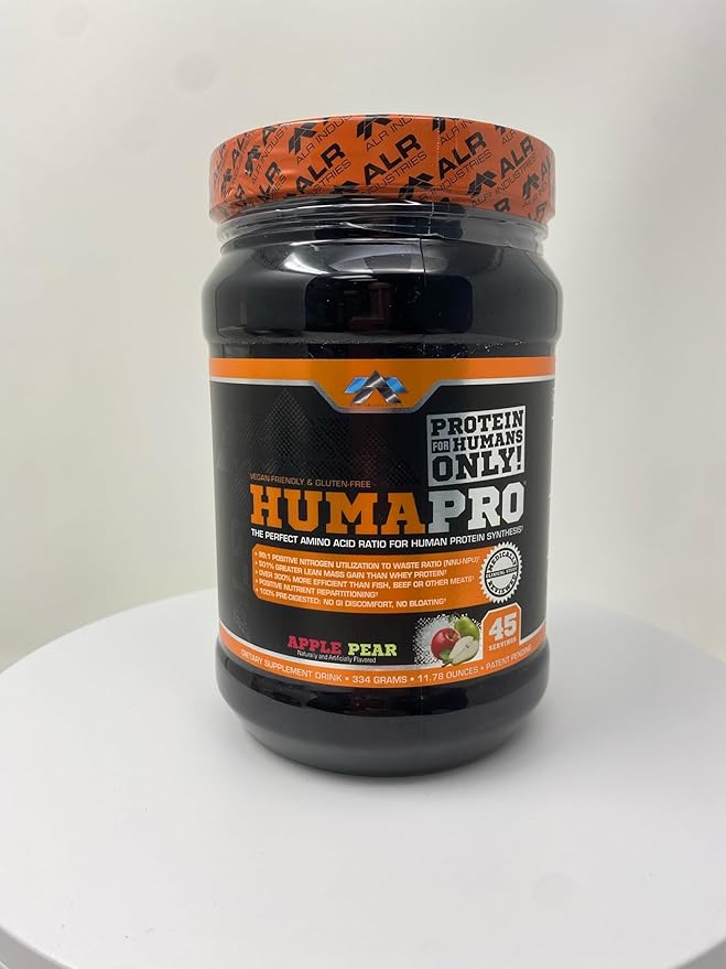 Humapro | Amino Acids Protein Matrix for Humans | 99% Utilization for Lean Muscle | Vegan Gluten Free | 45 Servings (Apple Pear)