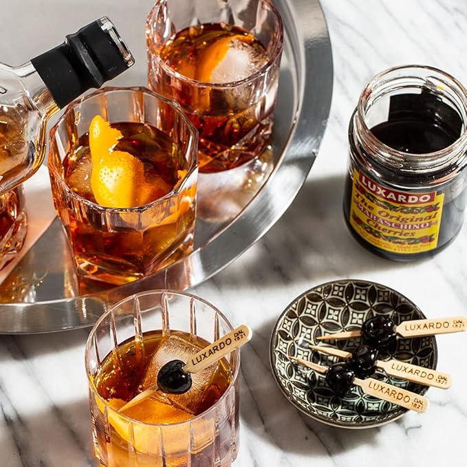 Luxardo Gourmet Cocktail Maraschino Cherries | for Old Fashioned Manhattan and Desserts 400G Jar. [Pack of 2]