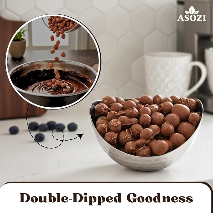 Double Dipped Milk Chocolate Covered Peanuts 2LB Resealable Bag – Extra Thick Chocolate Coating Crunchy Premium Peanuts Bulk Candy Snack for Parties Baking &amp Gifting ASOZI