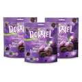 DORREL - Belgian Dark Chocolate Covered Dried Prunes High Energy Vegan Choco Snack Delicious Kosher &amp Non-GMO Pack of 3 Dark Chocolate Fruit Bites 8.8 oz / 250 g Ea