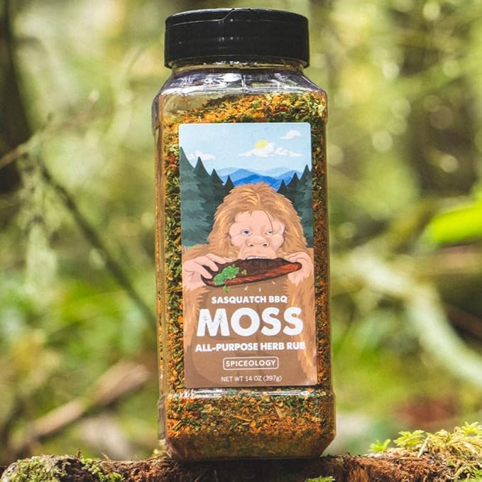 Spiceology &amp Sasquatch BBQ - Moss Seasoning - All-Purpose Herb Spice Rub - Use On: Pork fish Veggies Chicken Beef - Barbeque Rubs Spices and Seasonings - 14 oz