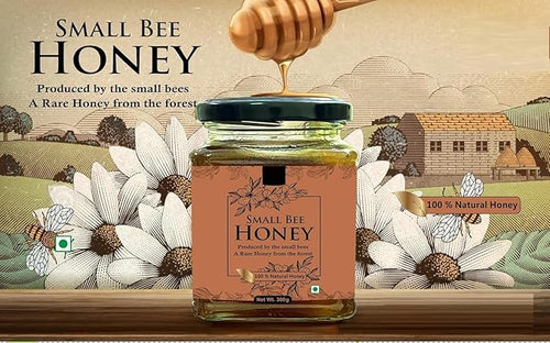 10.58oz Small Bee Honey 300g (Pack of 1)/ rare Honey from Forest 100% Pure Natural &amp Raw/Produced By Small bees
