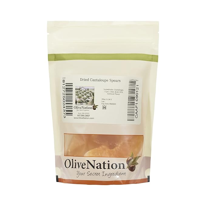OliveNation Dried Cantaloupe Spears for Baking Cooking Nutritious Gourmet Snack High in Fiber - 48 ounces