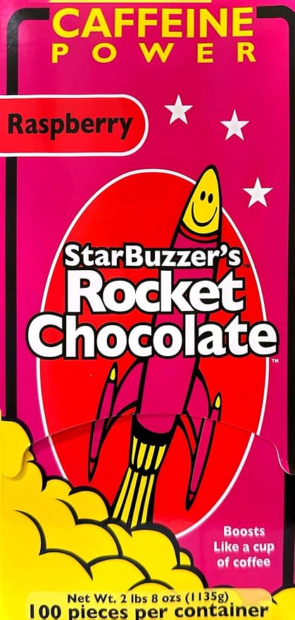 Rocket Chocolate Milk Chocolate Raspberry Flavored Caffeinated Chocolate Truffles 100 count Mini