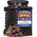 Dark Chocolate Covered Espresso Beans - by It's Delish 3 Lbs Jumbo Container | Coffee Lovers Snack | Gourmet Chocolates Candy Snacks | Made in USA Vegan Kosher