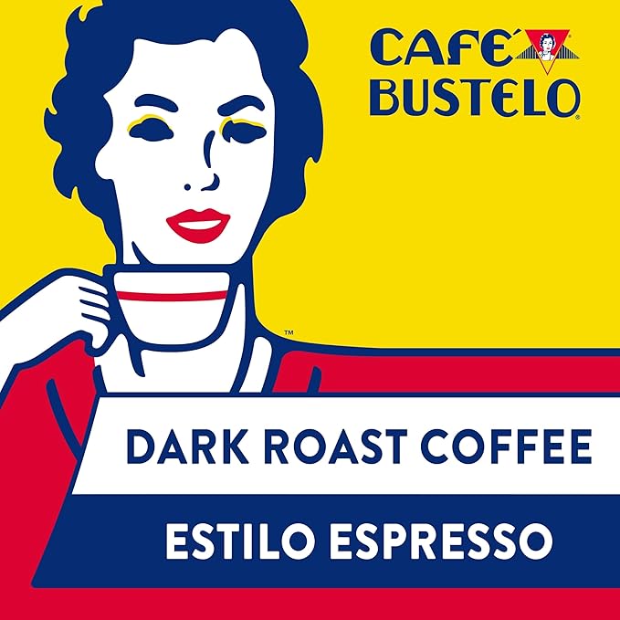 Café Bustelo Espresso Ground Coffee Dark Roast 22 Ounce Canister 6 Count Case