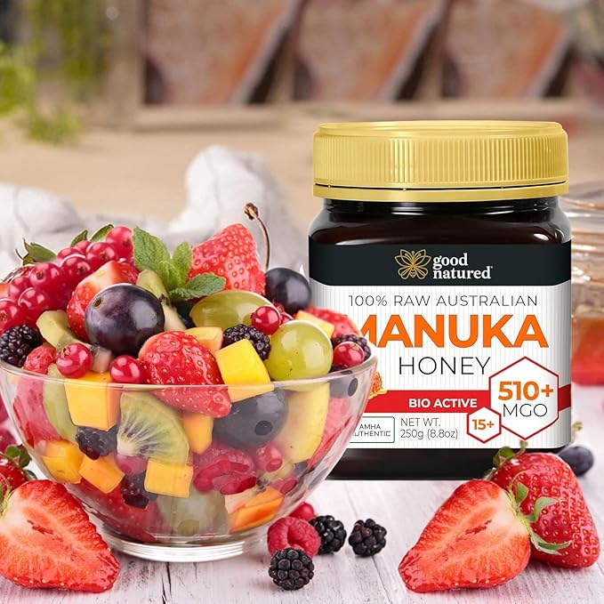 Good Natured Manuka Honey (MGO 510+) - High Grade Raw Manuka Honey Medical Grade Non-GMO Lab-Tested &amp AMHA Certified BPA-free 8.8 oz