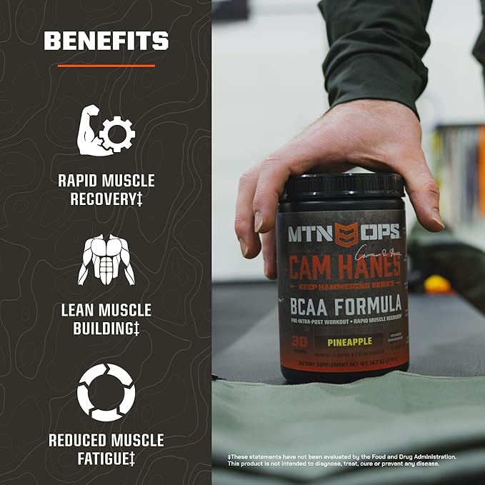 MTN OPS Cam Hanes Whey Protein &amp Tropical Punch BCAA Bundle – Chocolate Caramel Protein Powder + Amino Acids