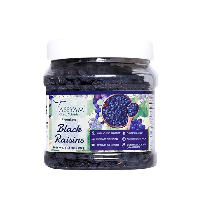Premium Black Raisins 600gm ( 21.16 OZ) Jumb Jar Healthy Dry Fruits Luxury Box of Kali Draksh