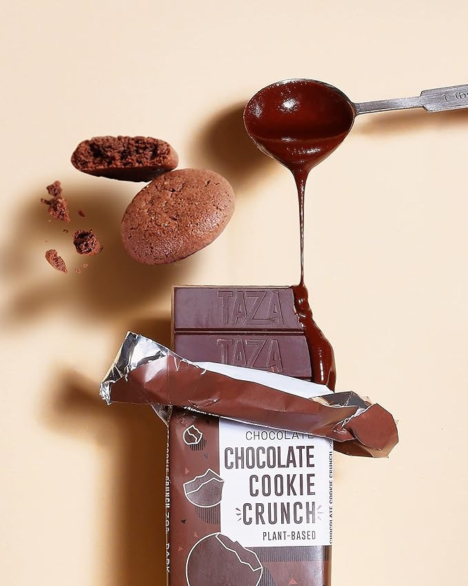 Taza Chocolate Organic Smooth &amp Crunchy Bars 70% Stone Ground Chocolate Cookie Crunch 2.5 Ounces (10 Count) Vegan