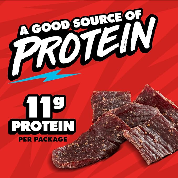 Jack Link’s x MrBeast Beef Jerky Peppered Beef Jerky As Seen on Beast Games 11g Protein Made with 100% Real Beef Pantry-Ready Snacks 10 Count