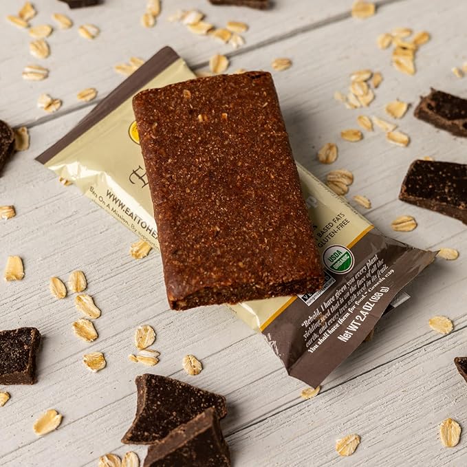EatToHeal Chocolate Chip Real Food Bar - Organic Vegan Healthy Gluten Free Protein Bars - Low Sugar Meal Replacement Bar Non GMO Never Baked Plant Based - Crafted to Enjoy Not Sit on Shelves