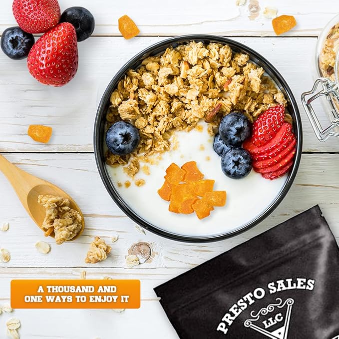 Mango Dried Diced Perfect for Baking and Snacking Vegan Low Calorie Tropical Tangy Delicious Satisfying User Friendly Packed in a resealable pouch bag of 3 lbs. (48 oz.) by Presto Sales LLC