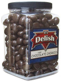 Gourmet Dark Chocolate Covered Cherries by It's Delish 3 lb Jumbo Reusable Container | Premium Dark Bittersweet Chocolate Coated Dried Cherries - Kosher Parve Vegan
