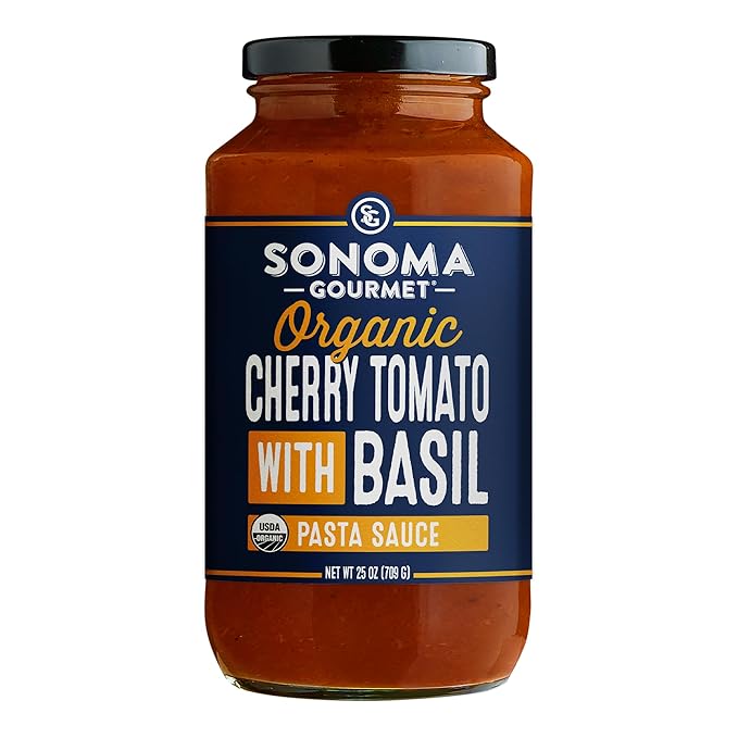 Sonoma Gourmet Pasta Sauce Variety Pack – Non-GMO No Sugar Added – 6 Chef-Crafted Flavors – 25oz Jars