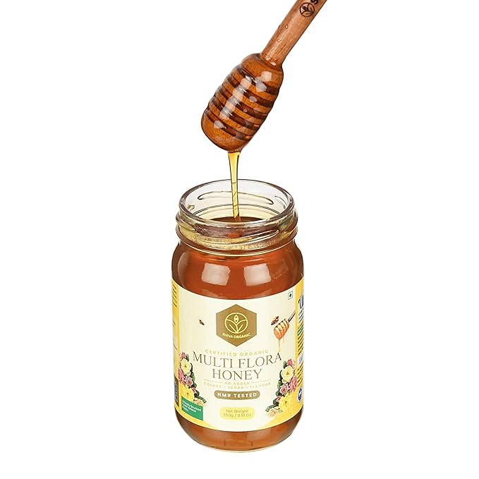Shiva Organic's Multi Flora Honey - NPOP Organic Certified NMR Tested Natural Honey No Added Sugar Flavorful - 8.81 Ounces (250g)