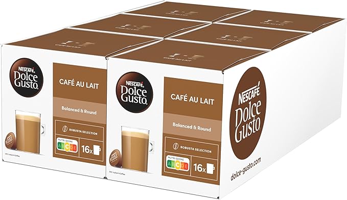 Nescafé Dolce Gusto Café au lait Pack of 6 6 x 16 Capsules