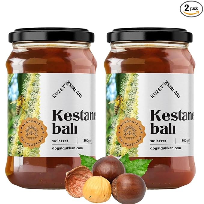 Natural Giresun Highlands Chestnut Honey Organic Additive-Free Authentic Turkish Product (500g/17.6 fl oz) - PACK OF 2