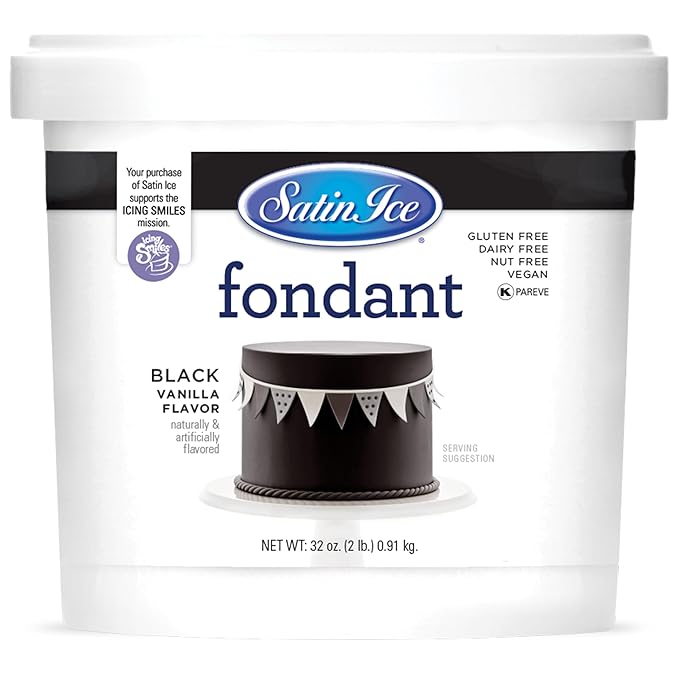 Satin Ice Fondant for Cake Decorating Black (2 Pound)