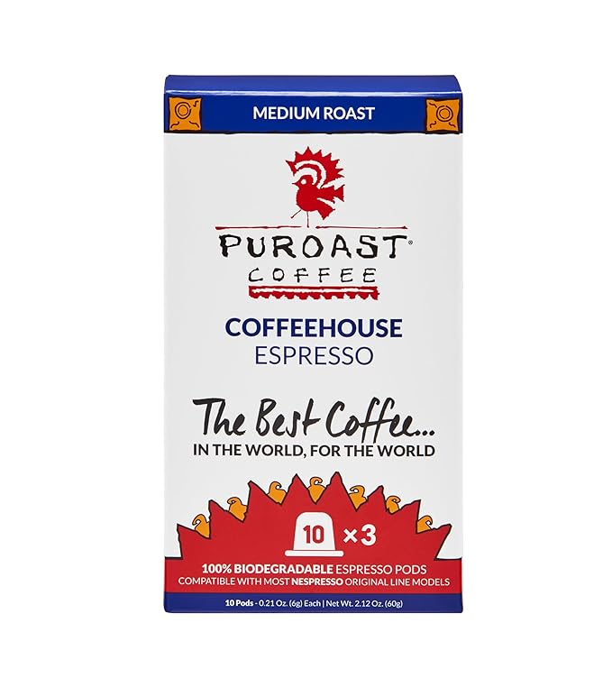 Puroast Low Acid Coffee | High Antioxidant | Classic | Espresso Capsule | 30 Count | Nespresso Compatible | Pack of 1