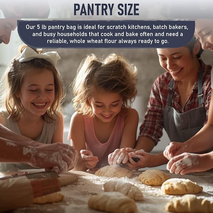 Great River Milling Organic Whole Wheat Flour | Unbleached &amp Unbromated | High Protein &amp Fiber | Non-GMO Kosher | Perfect for Sourdough Bread Rolls &amp Baking | 5 Lb