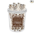 Melville Candy Hot Chocolate Stirrers Gift Set - For Hot Cocoa Coffee Tea Stocking Stuffers Holiday Gift Idea - Made in USA Individually Wrapped (Milk-Chocolate w/Marshmallows) (30ct bucket)