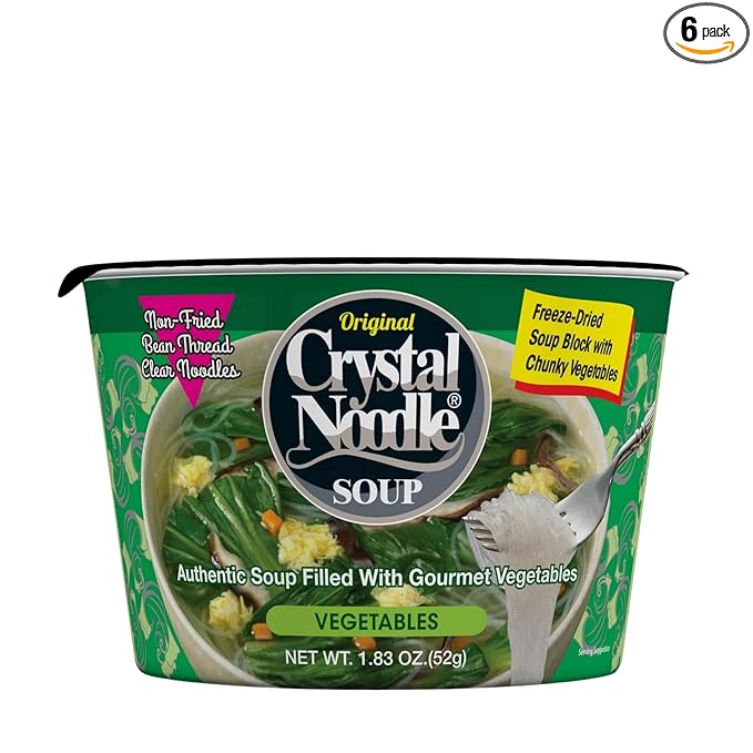 Crystal Noodle Soup Vegetable (Pack of 6 Cups) 1.83 OZ