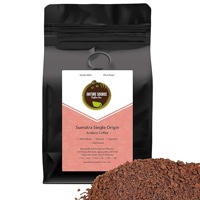Sumatra Single Origin | Organic | Dark Roast | Fresh Roasted | Ground | 2lbs 1-Pack