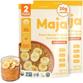 Maja Organic Plant-Based Protein Banana Bread Overnight Oats 13 oz Multi-Serve (2-Pack) | 20g Protein Vegan Gluten-Free Instant Oatmeal | Quick &amp Filling Breakfast with Clean Ingredients