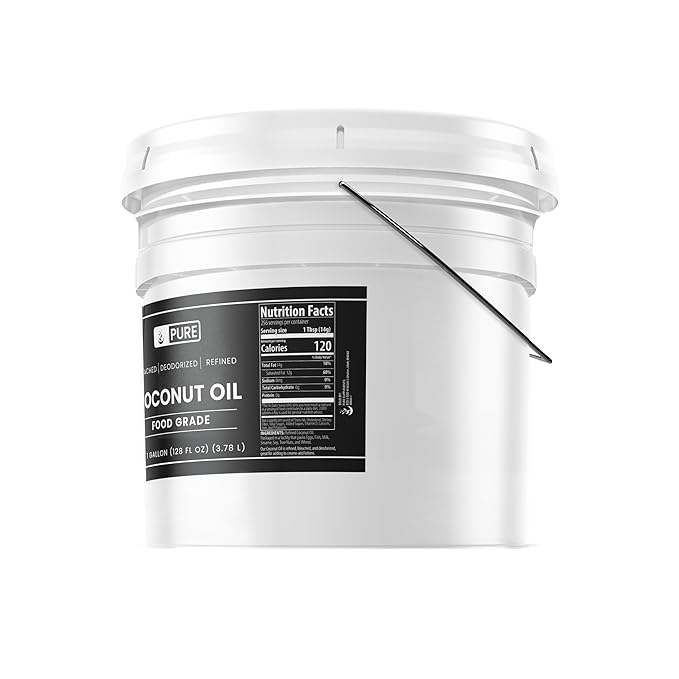 Pure Original Ingredients Coconut Oil (1 Gallon) Hexane-Free &amp Gluten-Free Non-Hydrogenated