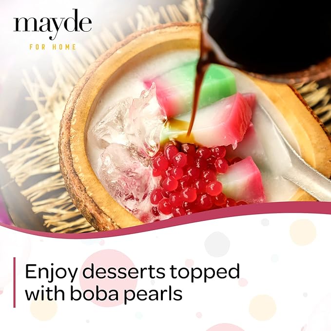 Mayde Popping Boba Pearls for Drinks Desserts &amp Breakfast Bowls (Lychee Flavor 7 Pounds)