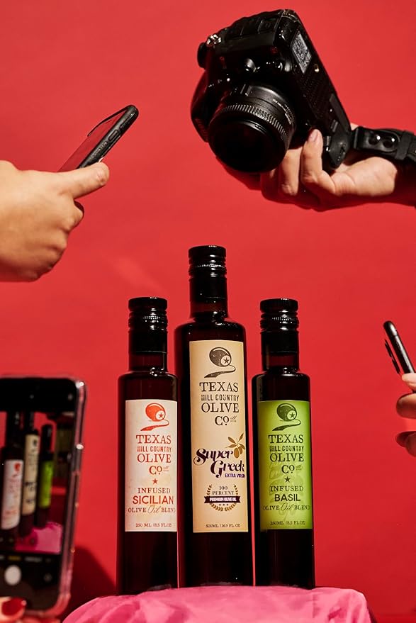 Texas Hill Country Olive Co Sicilian Infused Olive Oil - Cold Pressed Gourmet EVOO Olive Oil - Great for Dressing Dipping Marinade - No Artificial Flavors or Added Sugar - Made in Texas (16.9 Fl Oz)