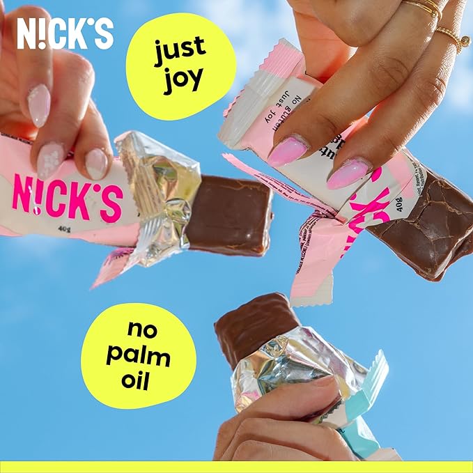 NICKS Keto Chocolate Candy Bars – Variety Pack Coconut and Peanuts and Fudge No Added Sugar Low Carb 180 Calories Gluten-Free Sweets – 15-Pack (40g Each)