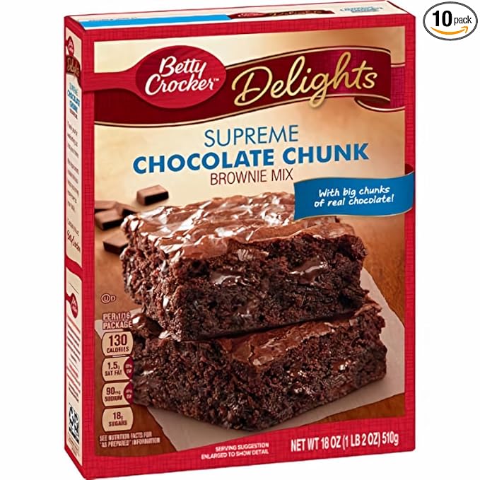 Betty Crocker Delights Brownie Mix Supreme Chocolate Chunk 18 oz (Pack of 10)