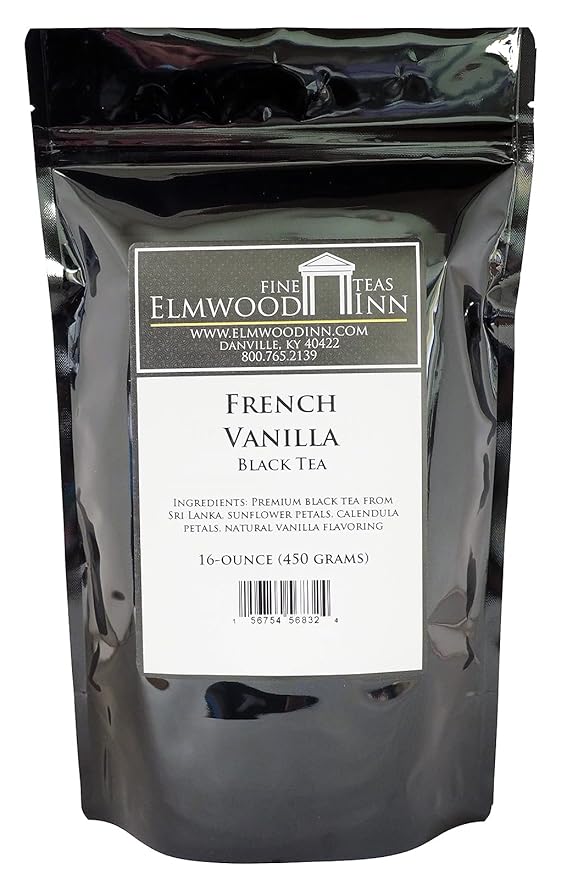 Elmwood Inn Fine Teas French Vanilla Black Tea 16-Ounce Pouch