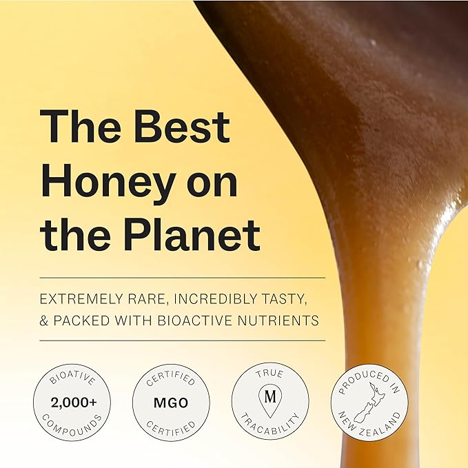 Manukora Raw Manuka New Zealand Honey MGO 850+ Non-GMO 3rd-Party Tested Glyphosate Residue Free Certified 2000+ Natural Compounds Traceable Hive-to-Hand Digestive &amp Immune Support – 360g Sq