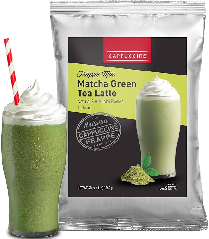 Cappuccine Matcha Green Tea Latte Frappe Mix 3 Pounds Makes 36 Servings
