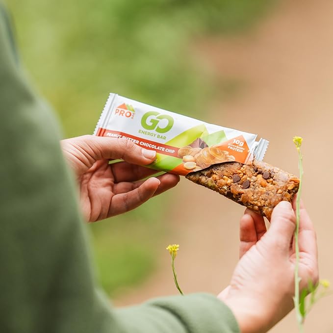 PROBAR - GO Energy Bars - Peanut Butter Chocolate Chip - Gluten-Free Non-GMO Whole-Food Ingredient Snack Bars (12 Count)