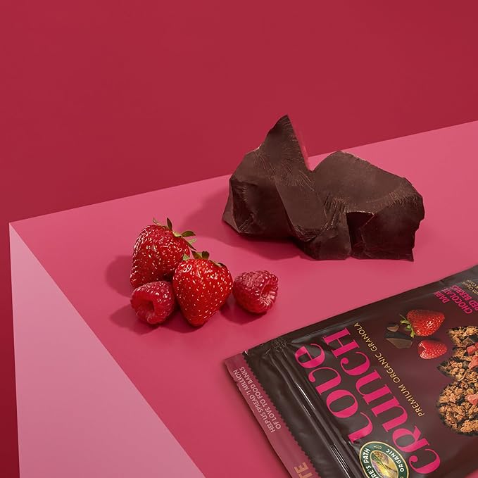 Love Crunch Organic Dark Chocolate &amp Red Berries Granola 11.5 oz (Pack of 6) Vegan Non-GMO Fair Trade by Nature's Path