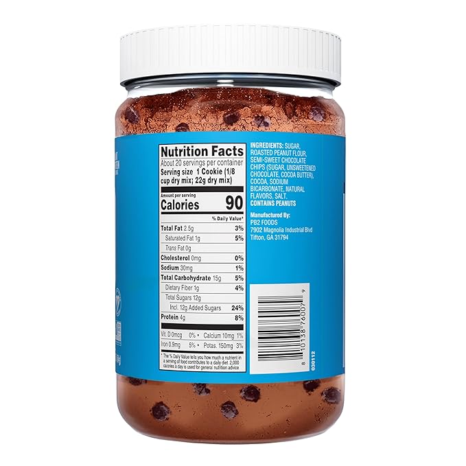 PB2 Pantry Bundle of Double Chocolate Chip Cookie &amp Chocolate Chip Brownie Mix | Certified Vegan Gluten-Free Non-GMO 4g Plant Protein per Serving 16oz Jars [Pack Of 2]