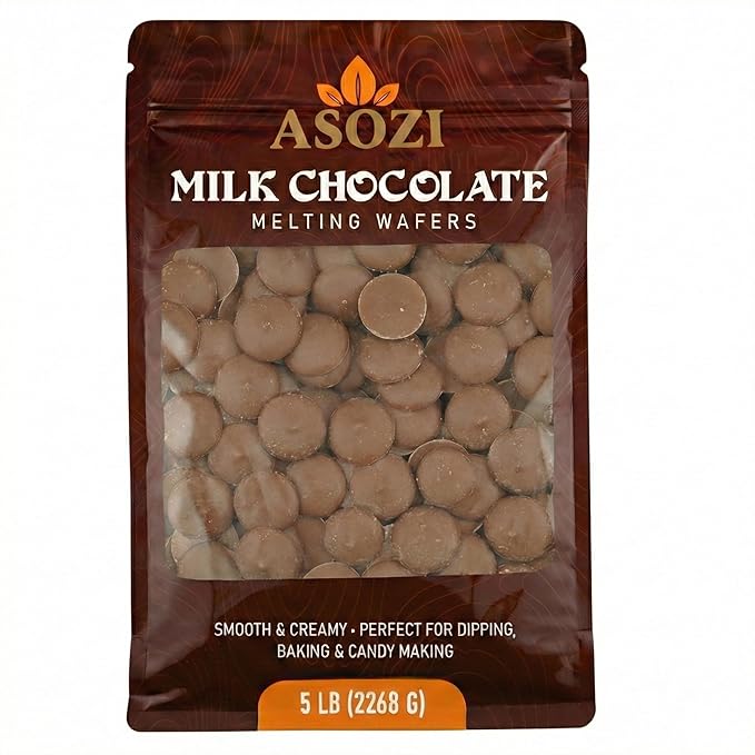 ASOZI Milk Chocolate Melting Wafers - 5 Pound Premium Quality Melting Wafers Easy Melt Chocolate for Dubai Chocolate Bars Baking Candy Making &amp Confections