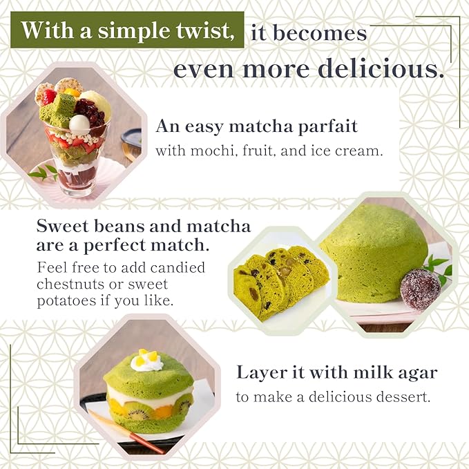 3 Packs (3 x 2.8oz) GMO-Free Japanese Steamed Bun Sorghum Flour Mix Gluten-Free Microwaveable (3 x 2.8oz Matcha)